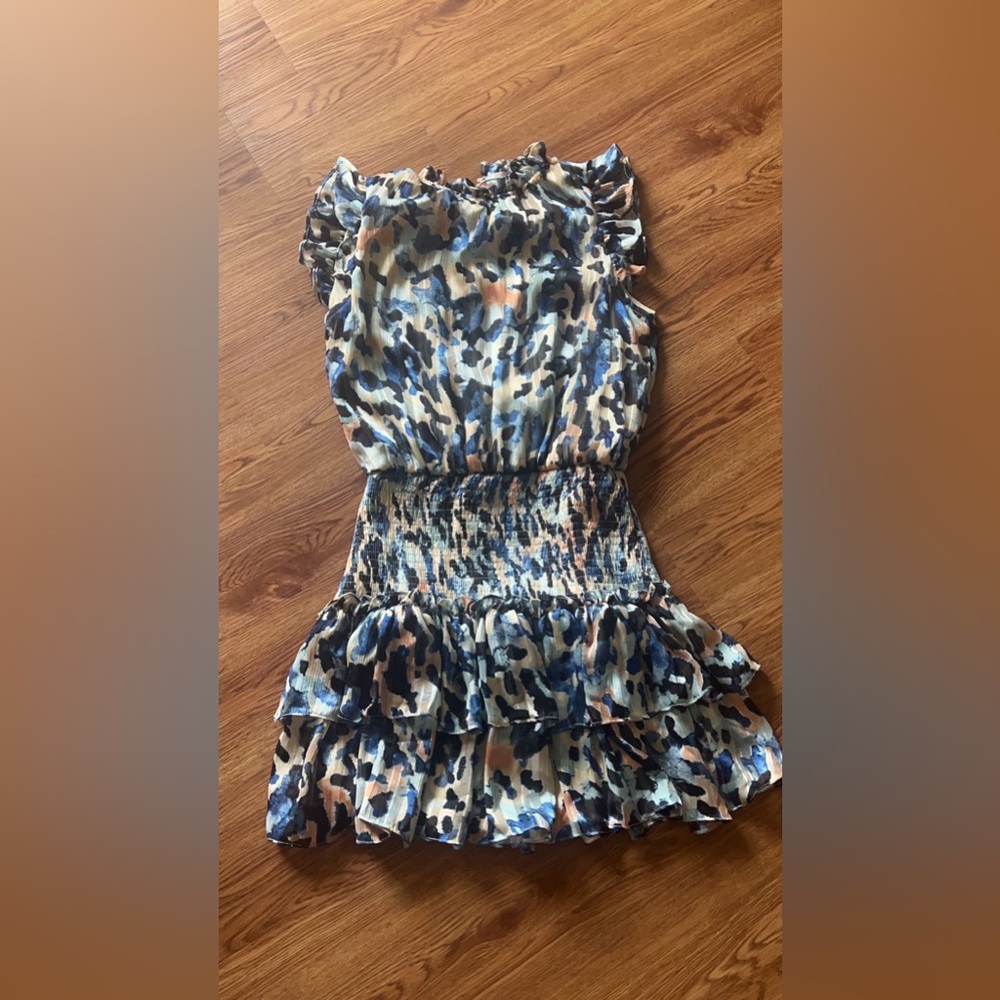 Two Cumberland High Neck Blue Ruffle Dress